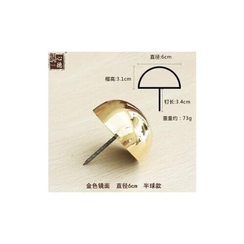 A2 6cmChinese style Pure copper Antique Flower Nail Decorative Upholstery Tacks Jewelry Gift Wood Box Door Sofa Furniture Tack