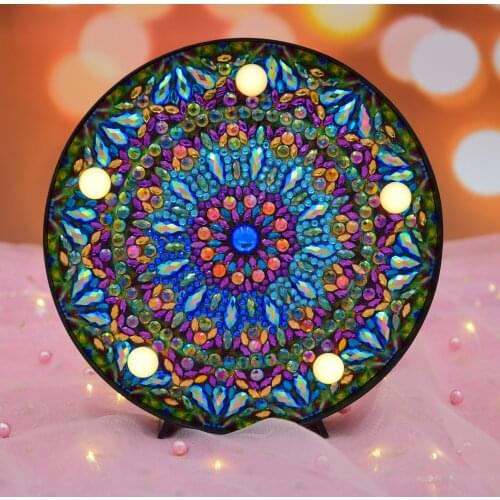DIY Diamond Painting LED Lamp Special Shaped Diamond Mosaic Cross Stitch Embroidery Personality Bohemia Rhinestone Decor Lights