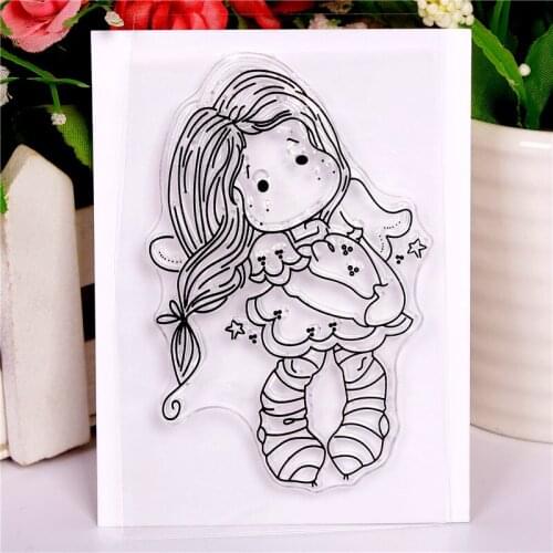 Angel Yulan girl Transparent Clear Stamps Silicone Seals for DIY scrapbooking photo album Card Making