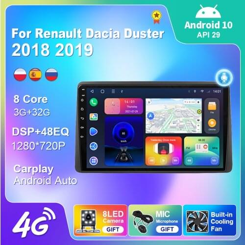Navigation GPS Autoradio For Renault Dacia Duster 2018 2019 Car Radio Stereo With Display Touch Screen Multimedia Video Player