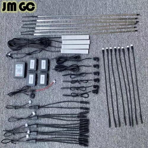 Car wireless ambient light, light mobile phone APP control, 64-color LED ambient light, hidden door panel light