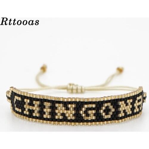 Rttooas MIYUKI Beads Bracelet Handmde CHINGONA-Power Letter Bracelet Women Fashion Jewelry Bracelet