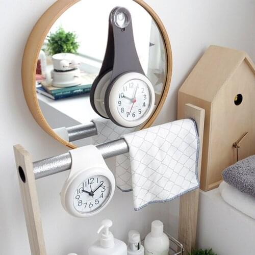 Bathroom Clock Korean Creative Silicone Suction Cup Waterproof and Anti-fall Mute Bathroom Kitchen Refrigerator Small Wall Clock