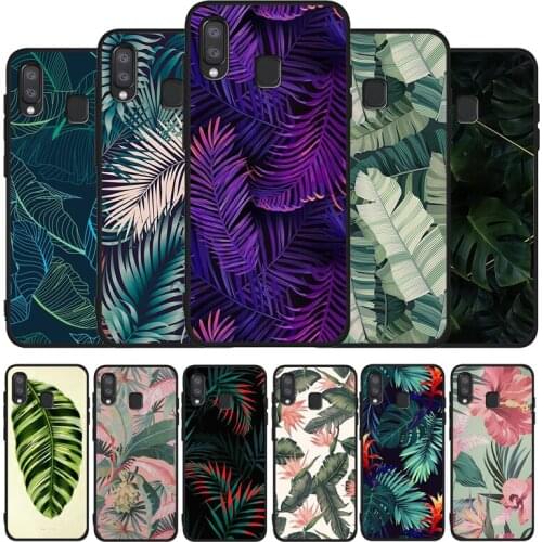 Vintage Banana Leaf Flower Black TPU Phone Case For Samsung Galaxy A71 A51 A41 A31 A20E A10 A20 A40 A50 A70 M30S M20 A7 A8 A9