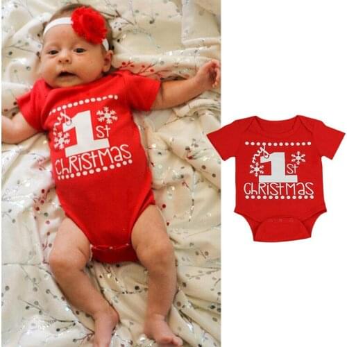 Letter MY 1st CHRISMAS Print Baby Romper Girl Cotton Infant Jumpsuit Baby Boy Rompers Summer Baby Onesie Toddler Newborn Clothes