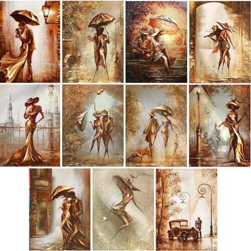 Diy 5D Diamond Painting Abstract Romantic Elegant Couple Ladies Kits Full Drill Embroidery Mosaic Art Picture of Rhinestones