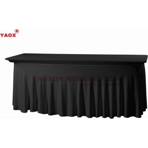 Elegant Bottom Ruffled Spandex Table Cloth Cover Lycra Tablecloth For Wedding Event Decoration