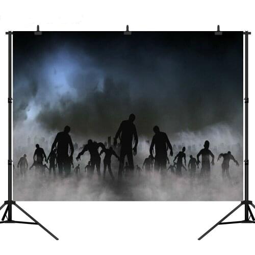 Photo Backgrounds Scary Zombies Smoke Horrible Halloween Photostudio Backgdrops