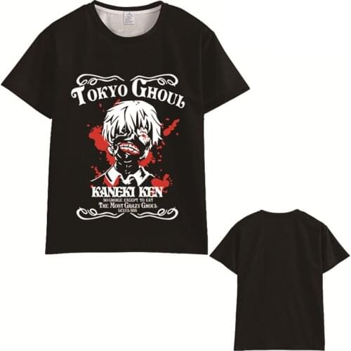 Anime Tokyo Ghoul Mens Print T-Shirt Teenager Modal Kaneki Ken O-Neck Casual Short Sleeve Streetwear Sports tshirt Tees Gift