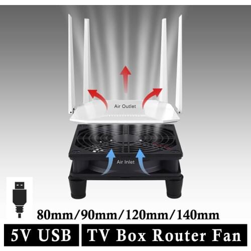 1 Set Gdstime 8cm 9cm 12cm 14cm 5V USB Router Fan TV Box Cooler 80mm 92mm 120mm 140mm Cooling W/Screws Filter Silent Desktop Fan