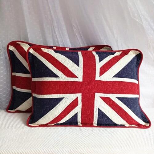 Union Jack Cotton quilt pillow case cushion cover Union Jack pattern pillowcase British style pillow cover