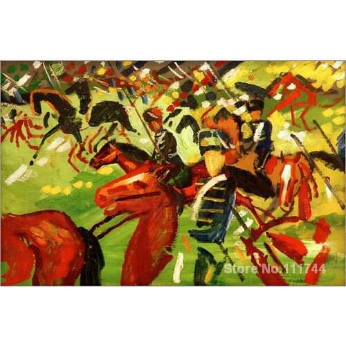 Landscape Paintings modern Hussars on Horseback August Macke High quality Hand painted