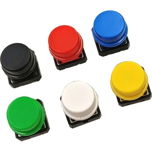 10PCS 12X12X7.3 MM color button cap with instant tactile button 4PIN micro switch button DIY