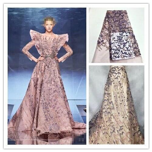 New and Unique African sequins Lace fabric J-91686 African french sequince lace fabric