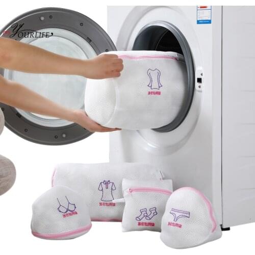 OYOURLIFE 1pc Laundry Bags Underwear Bra Socks Washing Pouches Washing Machine Mesh Bag Zipper Protector Net Washing Accessories