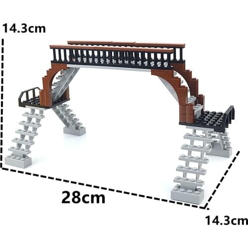 Pedestrian Bridge City street accessories ladders fences Bricks Road street bridge Building Blocks train railway station bridge