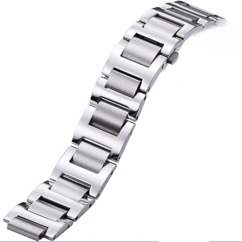 14mm 18mm 20mm Premium Stainless Steel Watchband Silver Rose gold Watch Band Strap Wrist Bracelet for Cartier