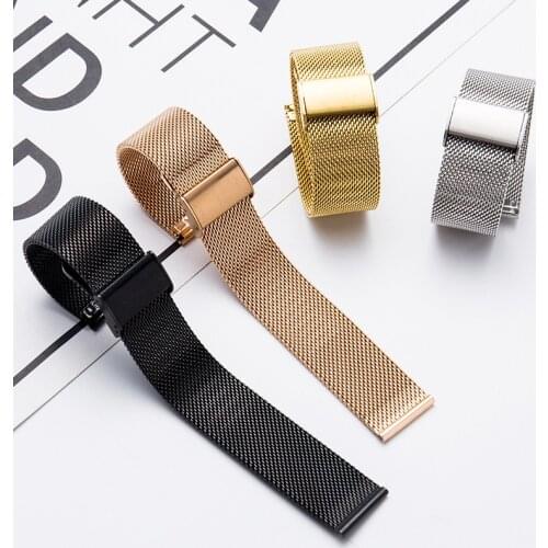 Milanese Stainless Steel Watch Strap Band 12/13/14/16/17 18mm 19mm 20mm 22mm Watchband for Samsung Galaxy Watch 42/46mm