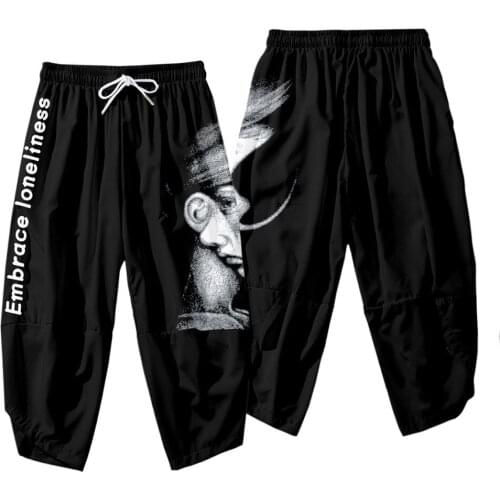 2021 Mens Harem Pants Fashion Jogger Sweatpants Man Loose Trousers Black Print Streetwear Casual Pants Oversized 6XL