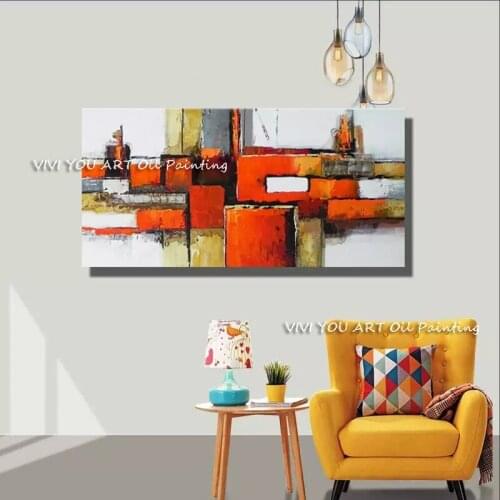 Modern Abstract Multicolored Canvas Handmade Colorful Picture Wall Art Pictures for Gallery Living Room Bedroom Home Decor