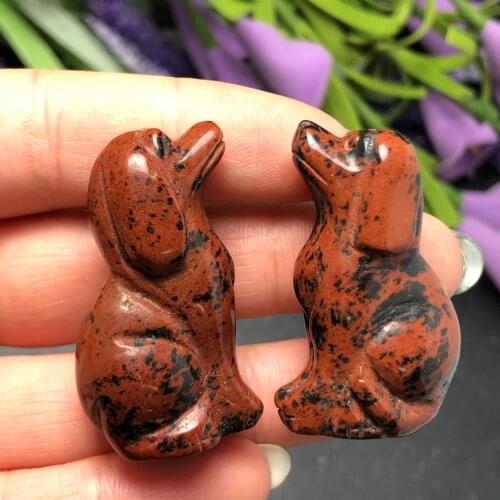 Natural red obsidian carving lovely dog decoration, furniture decoration
