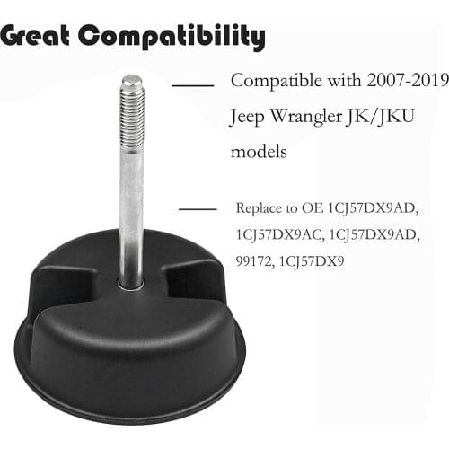 Hard Top Mounting Screw Knob for Jeep Wrangler JK 2dr 2007-2018 1CJ57DX9AD