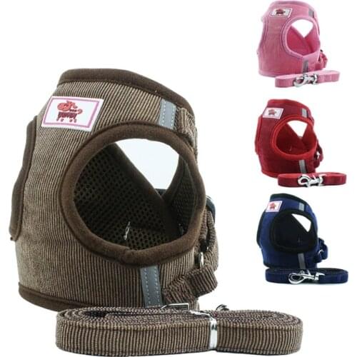 All Seasons Pet Harness Chest Strap Leashes Collars New Relief Design for Pomeranian French Bulldog Small and Medium-sized Dog