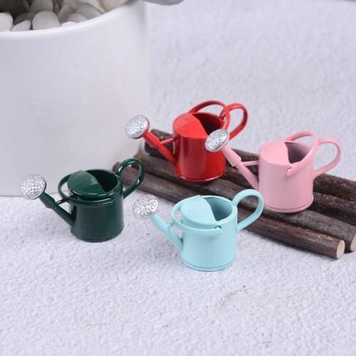 1/12 Miniature Furniture Toys Metal Watering Can Garden miniature Decoration for Children Kids Dolls Acces Dollhouse 23*41mm