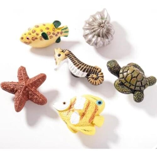 1PCS Cartoon Resin Marine Series Handles and Knobs Children Room Drawer handle Door Pulls Furniture Hardware