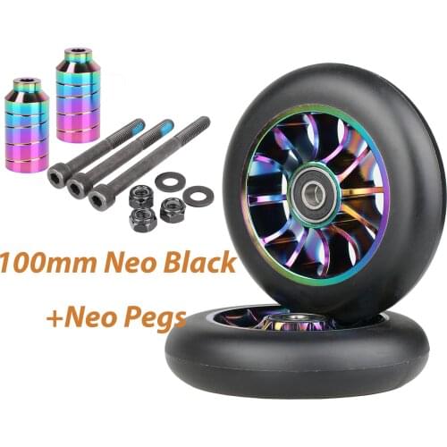 100mm Scooter Wheels Pro Scooter Wheels Neo Oil Slick 100mm Metal Scooter Wheels Replacement scooter wheels