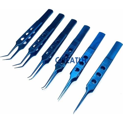 11cm Micro Forceps Tweezers Clip Titanium Alloy Straight Bend Head Veterinary Ophthalmic Eye Tools Instrument