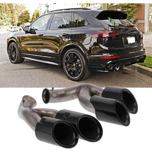 2pcs Quad Exhaust Tip Replacement Tailpipe for GTS Style 68mm Inlet 120mm Outlet Fit for Cayenne 2016 2017 2018 System Parts