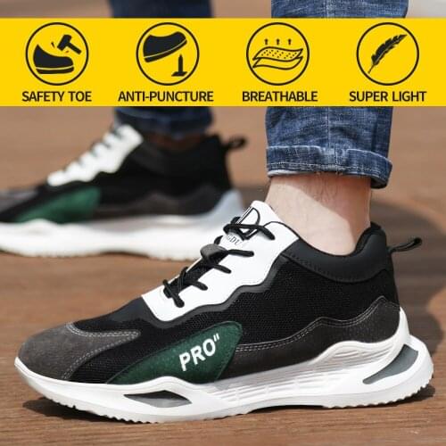 2021 New Work Safety Shoes men Steel Toe Anti-Smashing Anti-Puncture Soft Light Comfortable Protective Boots women Sneaker 35-46