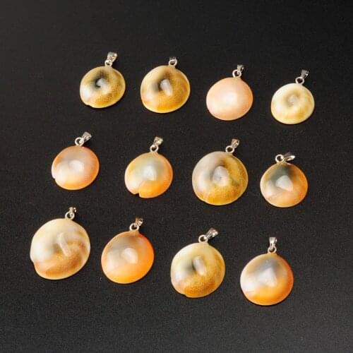 24pcs/lot perfect natural shell stone handmade carved pendulum snail raw minerals beads charms findings pendants Free Shipping