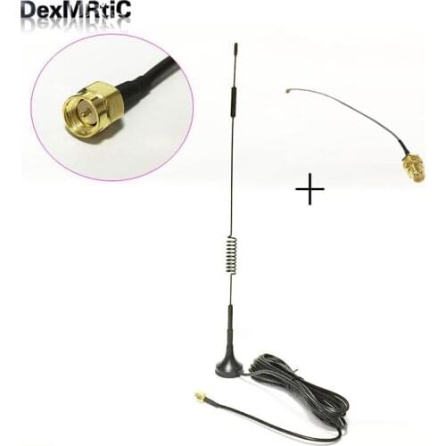 433Mhz Wireless Module Antenna 10DBI High Gain Sucker Aerial 3M Cable SMA Male + IPX / u.fl to SMA Female Pigtail Cable 15cm