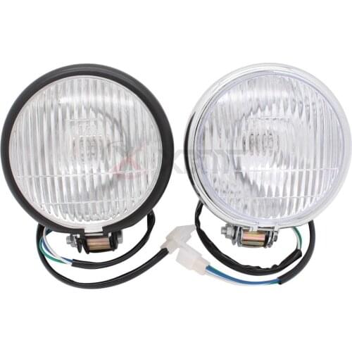 5" Universal Retro Metal Motorcycle Headlight High/Low Beam Bulb For Harley Dyna Bobber Chopper Cafe Racer Custom