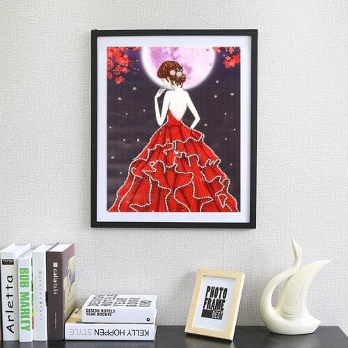 5D DIY Special Shaped Diamond Painting Dress Lady Mosaic Kit Rhinestone Drawing Picture Set Home Decoration Manual Craft