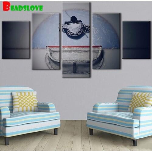 Diamond painting Ice Hockey Goalkeeper diamond embroidery mosaic full square round drill Diamond Painting Multi-Panel home art