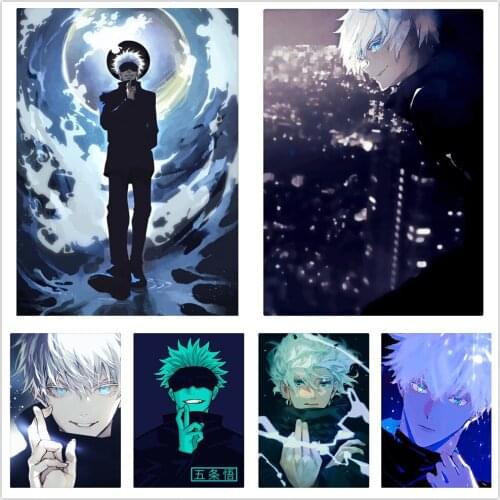 5D DIY Diamond Painting Jujutsu Kaisen Satoru Wall Art Diamond Mosaic Poster Home Decoration Cartoon Character Painting Office