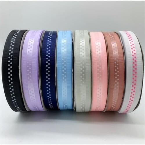 5yards/lot 1'' (25mm) Grosgrain Ribbon Printing Dots Satin Ribbon For Hair Bow Party Christmas Wedding Decoration