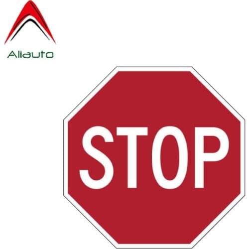 Aliauto Personality Warning Car Sticker Stop Road PVC Waterproof Sunscreen Anti-UV Decal Decoration,11cm*11cm