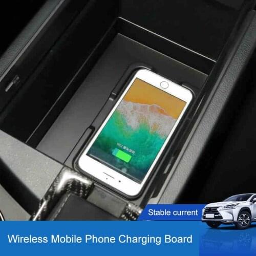 TAJIAN Car Wireless Charger Mobile Phone Holder Tray Armrest Storage Box Mount Charging Panel For Lexus NX 200 300 300H2018-2020
