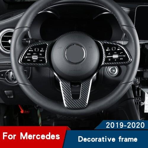 Car steering wheel car stickers carbon fiber for Mercedes-Benz W177 V177 W205 W213 C257 X253 W167 X167 W247 X247 accessories