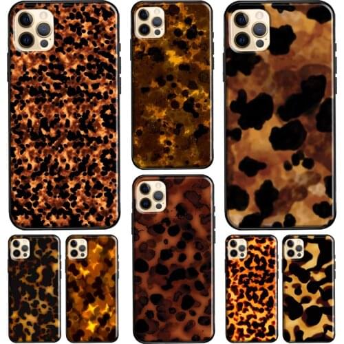 Tortoiseshell Tortoise Shell Silicone Case For iPhone XR X XS Max 5S 6S 7 8 Plus SE 2020 11 12 Pro Max Phone Cover