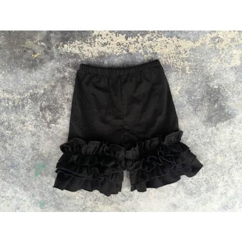 Cheap Wholesale Solid Color Toddler Girls Icing Shorts Soft Kids Cotton Ruffled Shorties
