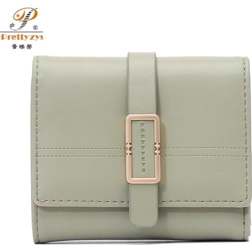 Prettyzys Womens Wallets Short Hasp Wallet Female Coin Pocket Ladies Photo Purse Business Card Holder Mini Clutch Bag Cartera