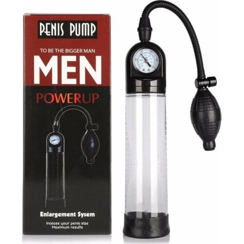 Pressure Gauge Vacuum Penis Pump Penis Enlarge Training Device Sex Products Toys Aid Impotence Helper For Men Penis Enlargement