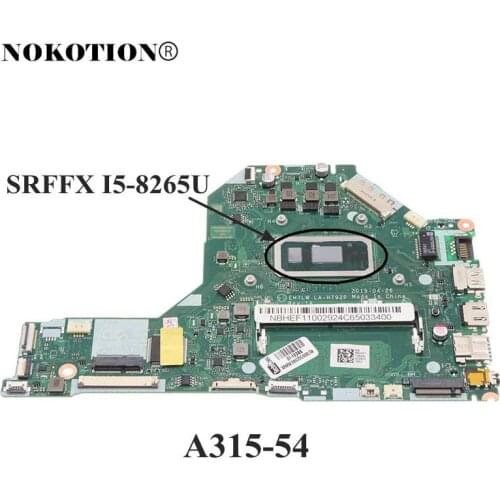 Nokotion NBHEF11002 EH7LW LA-H792P For Acer Aspire 3 A315-54 Laptop Motherboard With SRFFX i5-8265U