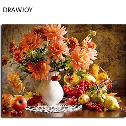 DIY Painting By Numbers Framed Pictures Digital Oil Painting On Canvas Of Flower Home Decaor Wall Art 40*50cm GX21309