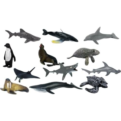 Set of 12 Sea Life Animal Model Aquarium Kids Preschool Early Learning